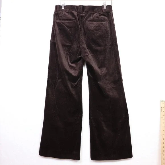 BANANA REPUBLIC Brown Corduroy Wide Leg Trousers 8 Petite - Picture 2 of 11